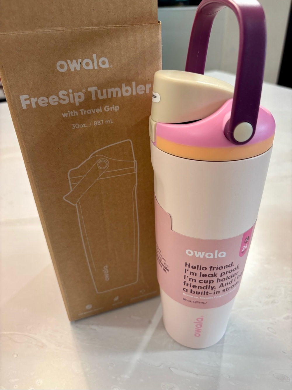 30 oz FreeSip Sway Pink Tumbler